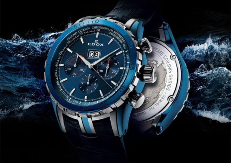 Thương hiệu đồng hồ Edox của Thụy Sĩ với logo đồng hồ cát đặc trưng