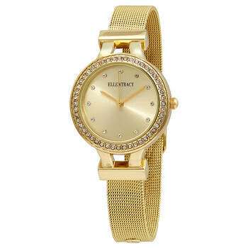 Đồng hồ Ellen Tracy Quartz Crystal Mặt Sâm Banh ET5180GD Nữ Chính hãng