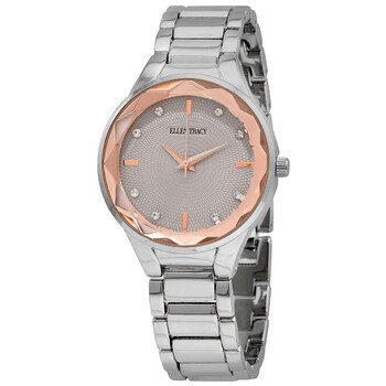 Đồng hồ Ellen Tracy Quartz Crystal Mặt Xám ET5313SL Nữ Chính hãng