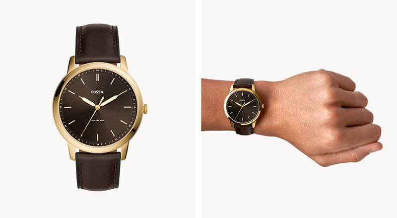 Mẫu đồng hồ Fossil The Minimalist Three-Hand dây da nâu