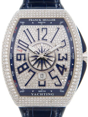 Đồng hồ Franck Muller Vanguard Yachting V41 Custom Diamonds Mặt Số Xanh Dây Đeo Xanh – Tinh Hoa Chế Tác & Đẳng Cấp Thượng Lưu
