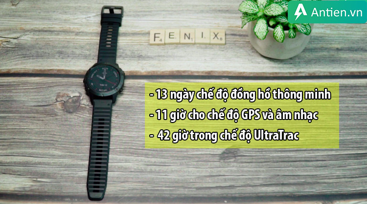 Thời lượng pin ấn tượng trên đồng hồ thông minh Garmin Fenix 6 đã qua sử dụng
