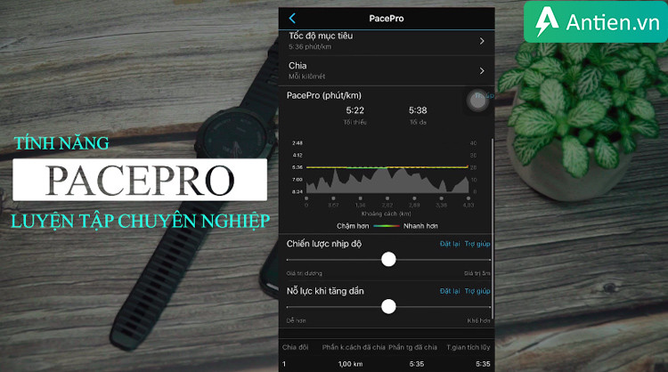 Tính năng PacePro hỗ trợ chạy trên đồng hồ thông minh Garmin Fenix 6 đã qua sử dụng