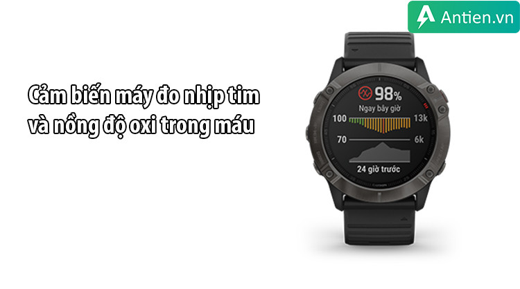 Cảm biến Pulse Ox tích hợp trên đồng hồ thông minh Garmin Fenix 6 đã qua sử dụng