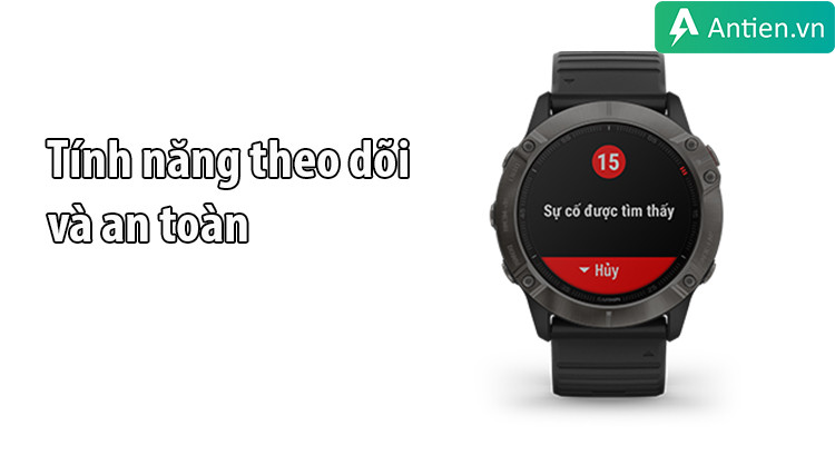Tính năng cảnh báo an toàn trên đồng hồ thông minh Garmin Fenix 6 đã qua sử dụng