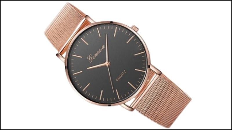 Đồng hồ Geneva nữ dây hợp kim bạc thiết kế tối giản