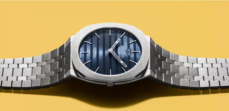 Thiết kế đồng hồ Gucci Swiss Made, thể hiện chất lượng bộ máy Thụy Sĩ