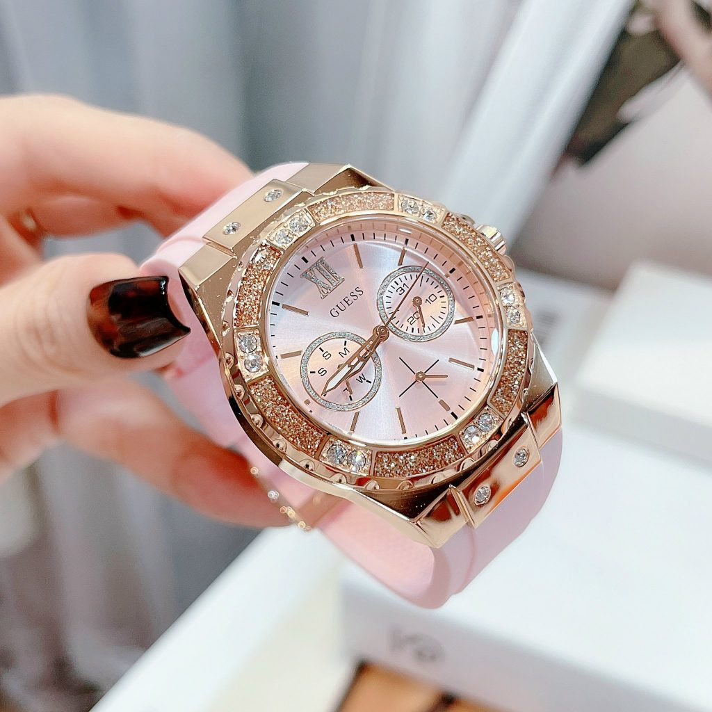 Chi tiết đồng hồ nữ Guess chính hãng W1053L3 màu hồng
