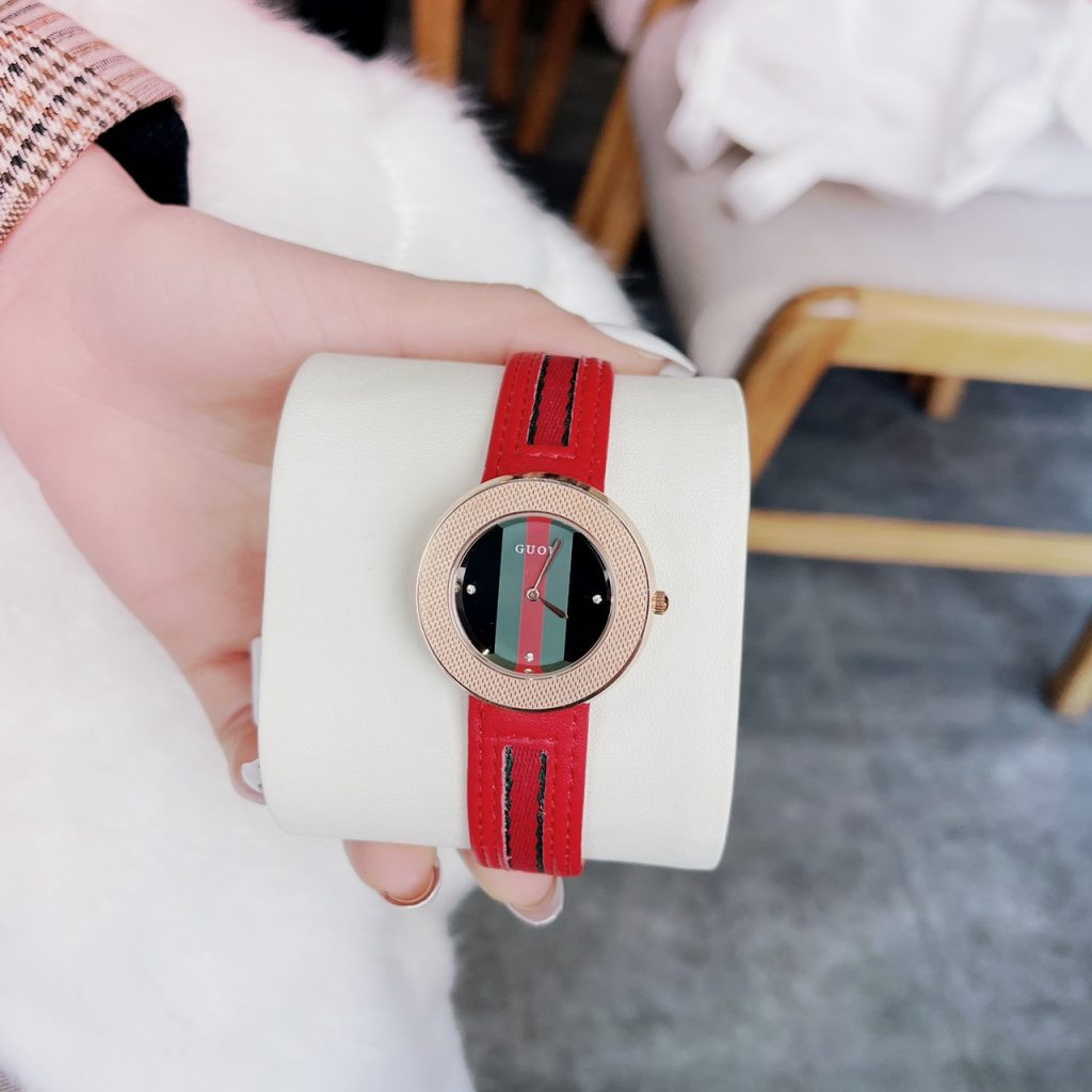 Đồng hồ nữ dây da giá rẻ Guou với thiết kế như Gucci