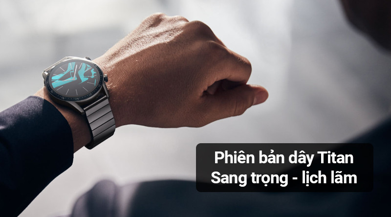 Đồng hồ Huawei Watch GT2 46mm với dây kim loại sang trọng, nổi bật vẻ nam tính và độ bền bỉ