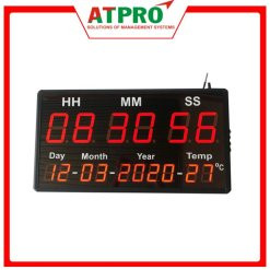 Đồng hồ LED treo tường hiển thị giờ phút giây, ngày tháng, nhiệt độ mã ATC-HMS-D-T-L