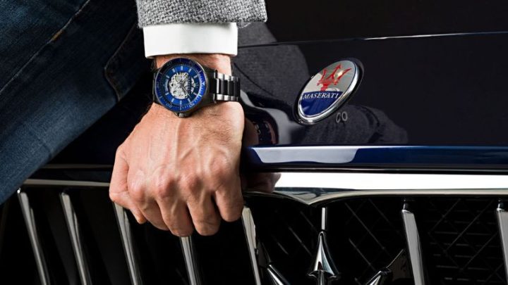 Đồng hồ Maserati chính hãng với logo cây đinh ba biểu tượng trên mặt số