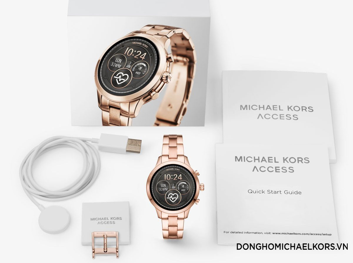 Chức năng màn hình Always On của đồng hồ Michael Kors Access Runway, giữ cho thời gian luôn hiển thị