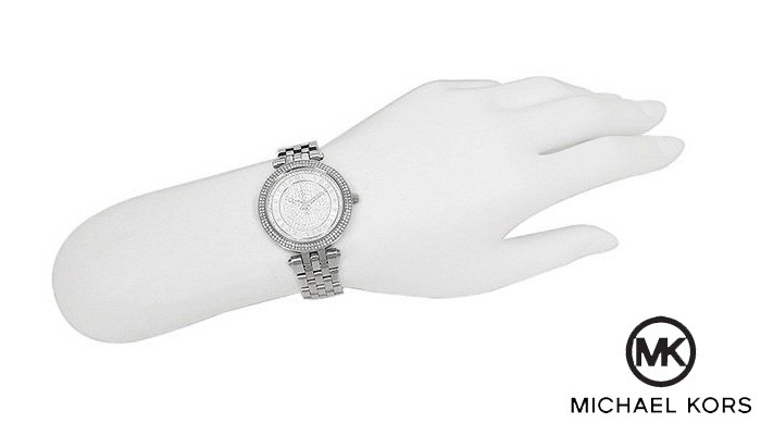 Chi tiết mặt đồng hồ nữ Michael Kors MK3476 với pha lê lấp lánh