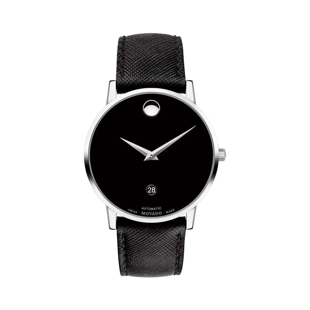 Thiết kế đồng hồ Movado Automatic 0607473 với mặt số đặc trưng, thuộc dòng đồng hồ cơ.