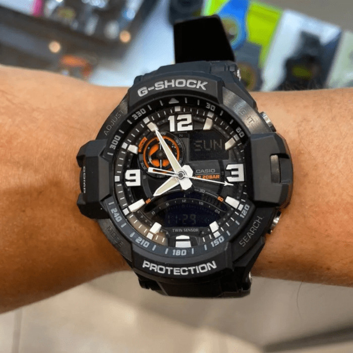 Dây đeo cao su thoải mái và chống nước của G-Shock GA-1000-1ADR