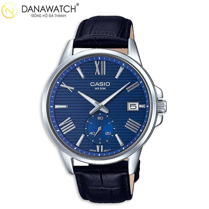 Đồng hồ Nam Casio MTP-EX100L-2AVDF với mặt số xanh cá tính và vỏ thép không gỉ