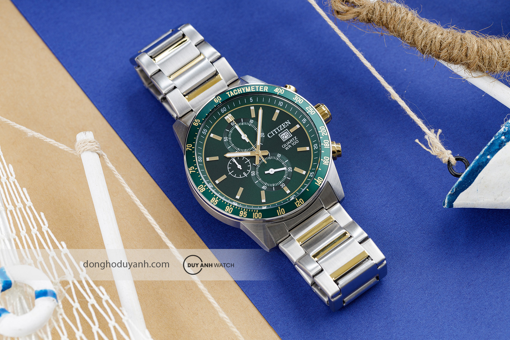 Đồng hồ Citizen thể thao với chức năng bấm giờ Chronograph