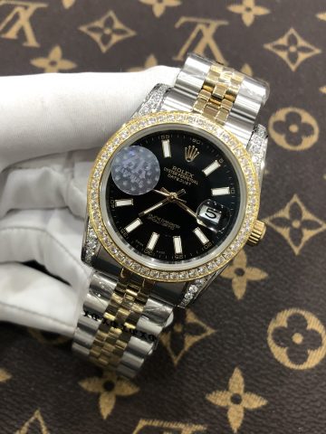 Đồng hồ Rolex đính đá nam DateJust dây kim loại sang trọng
