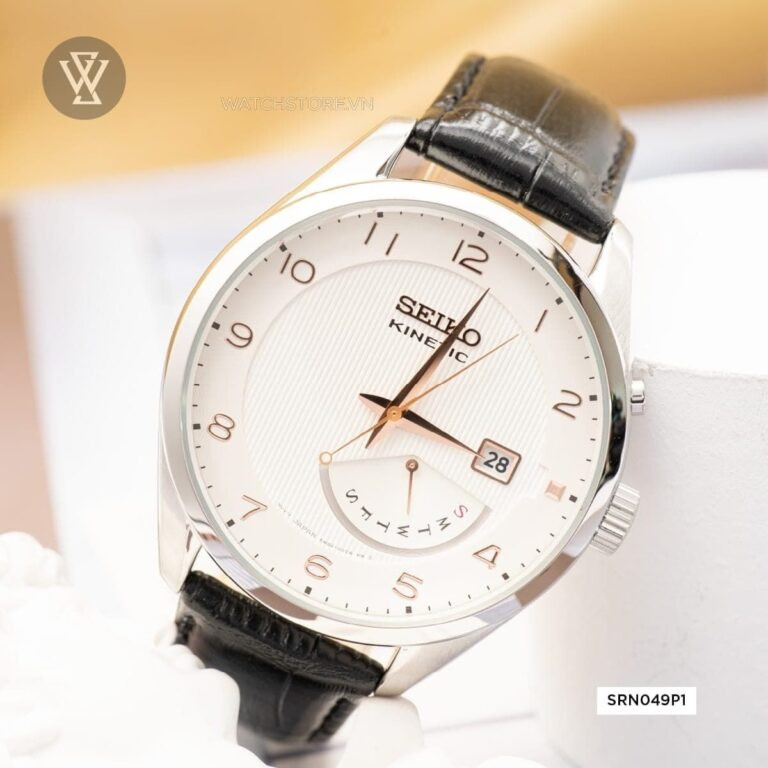 Mẫu đồng hồ Seiko Kinetic SRN049P1 với bộ máy Kinetic tiên tiến, nổi bật trong phân khúc đồng hồ dưới 5 triệu