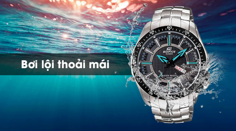 Khả năng chống nước 10 ATM của đồng hồ nam Edifice Casio EF-130D-1A2VUDF