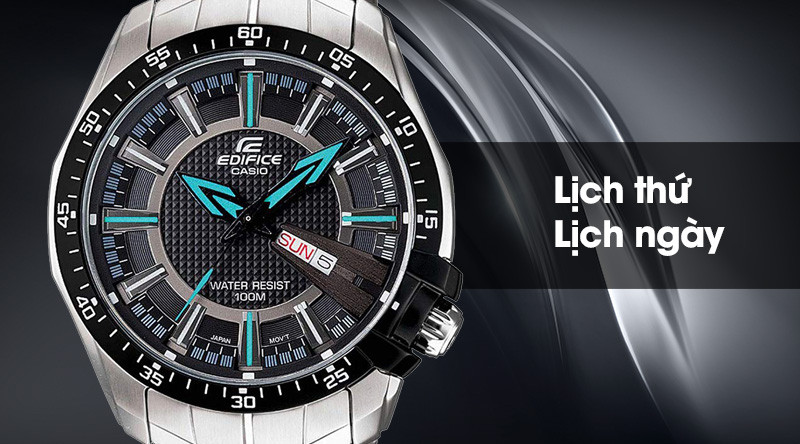 Mặt phụ hiển thị thứ và ngày trên đồng hồ nam Edifice Casio EF-130D-1A2VUDF