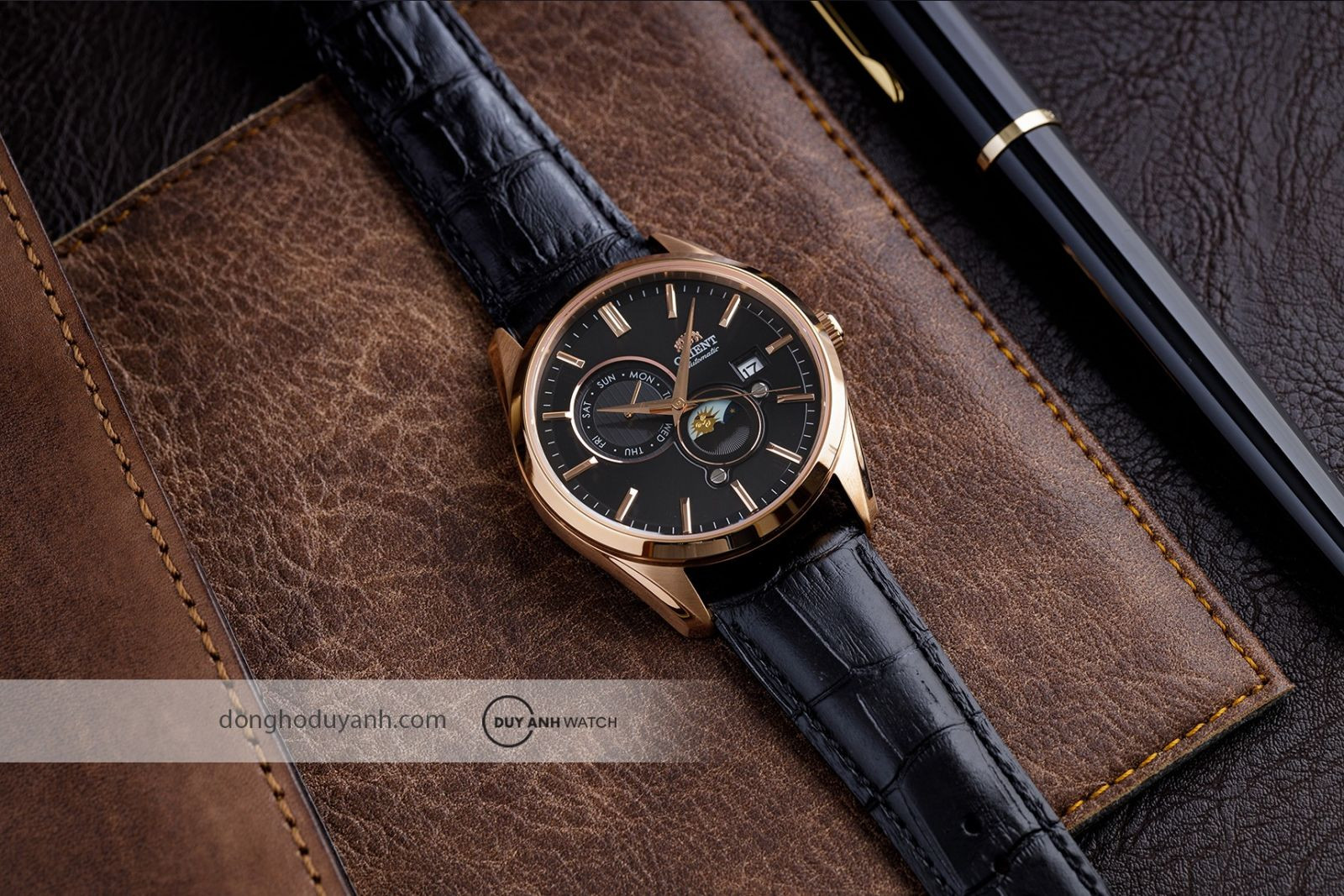 Đồng hồ Orient Sun and Moon nam chính hãng hiển thị ngày đêm