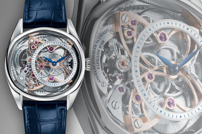 Đồng hồ sang trọng cho nam Andreas Strehler Papillon d'Or với mặt số lộ cơ tinh xảo, thể hiện đẳng cấp doanh nhân