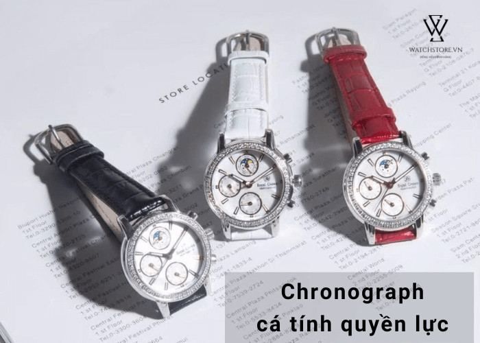 Đồng hồ nữ đẹp Chronograph với các mặt số phụ mạnh mẽ