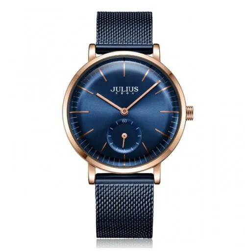 Sưu tập đồng hồ đeo tay Julius JA-1065 màu xanh với kim giây tách biệt