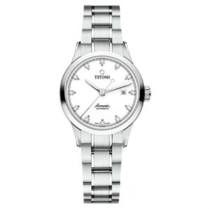 Đồng hồ TITONI 23733 S-556 với khung viền thép không gỉ và dây kim loại sang trọng