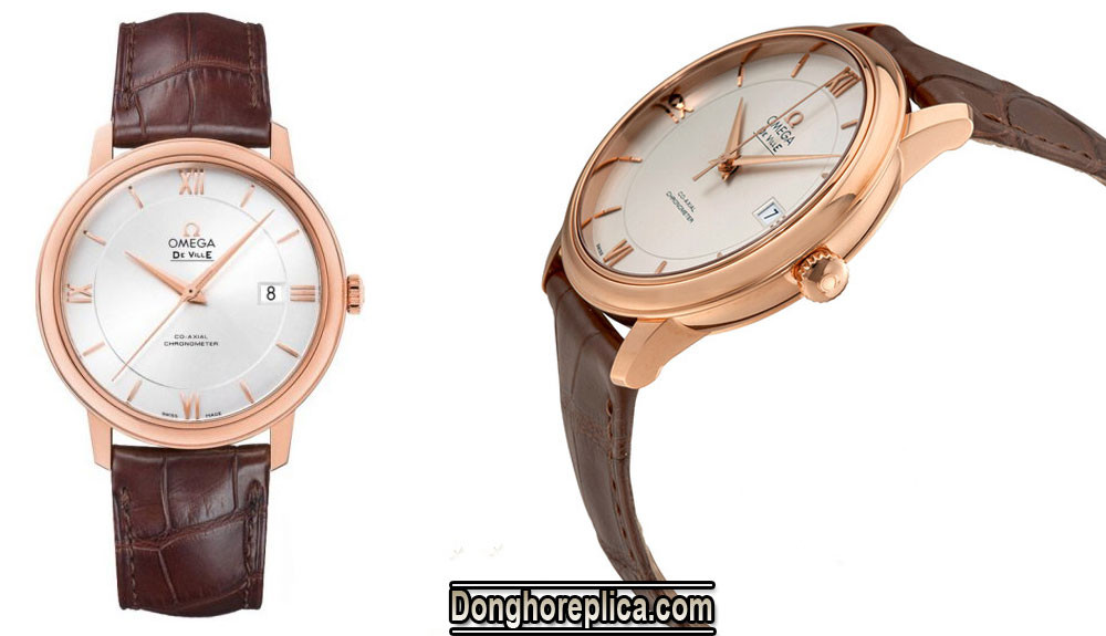 Mặt số trắng tinh khiết và dây da cá sấu của Omega Deville 88168178 Swiss 3105G