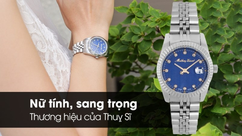 Đồng hồ Mathey Tissot Rolly III D810ABU với thiết kế thanh lịch và khung thép không gỉ