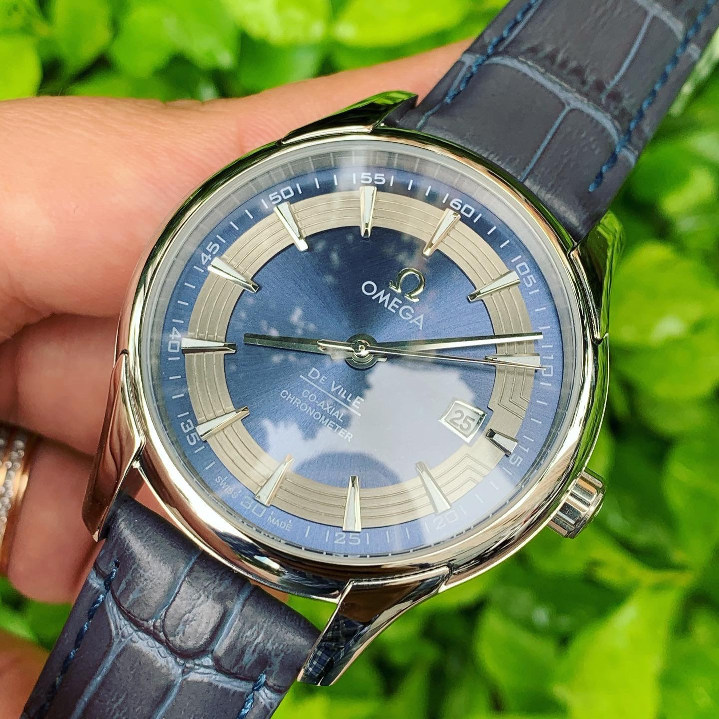 Đồng hồ Omega nam dây da Seamaster 300 bản thép không gỉ
