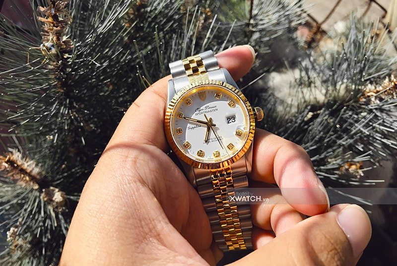 Đồng hồ Olympia Star dây da nam OP89322SK-T