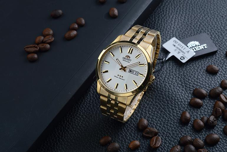 Mẫu đồng hồ Orient 3 sao SAB0B007CB mạ vàng toàn thân, khẳng định phong cách