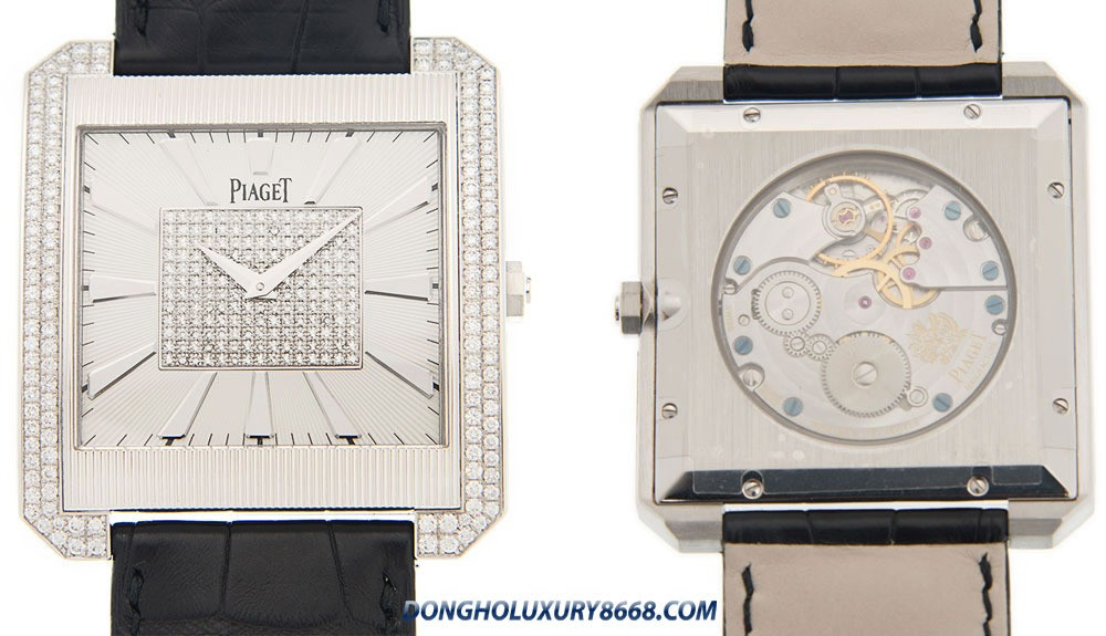 Đồng hồ Piaget Black Tie G0A32006 mặt vuông đính kim cương trung tâm