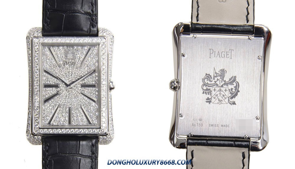 Piaget Emperador G0A33075: Đồng hồ mặt vuông vàng trắng đính 600 viên kim cương