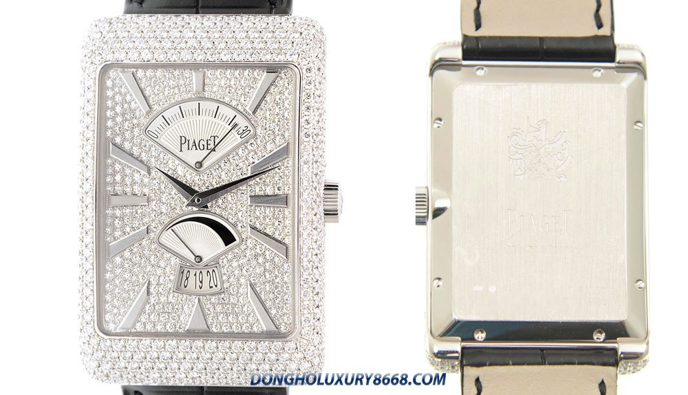 Piaget Black Tie G0A33059: Đồng hồ mặt chữ nhật bo góc đính đá quý phái