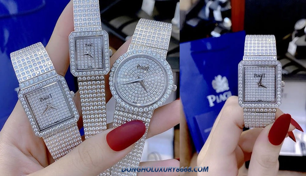 Bộ sưu tập đồng hồ Piaget Replica mặt vuông đính đá đa dạng