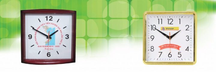 Đồng hồ treo tường in logo thương hiệu, quà tặng quảng cáo doanh nghiệp