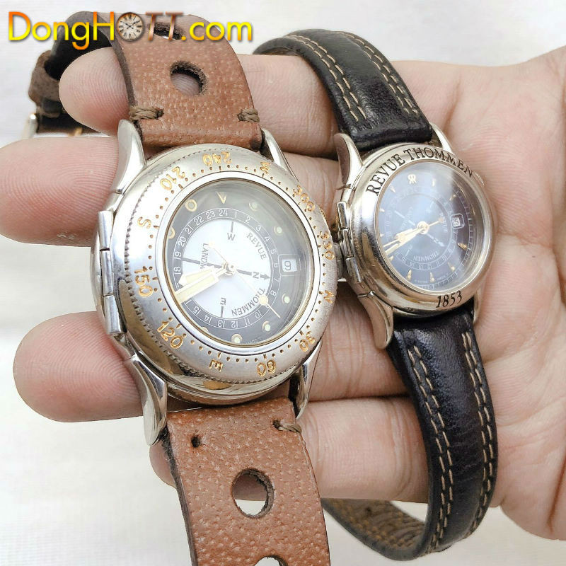 Vỏ đồng hồ Revue Thommen làm từ thép không gỉ sáng bóng, bền đẹp