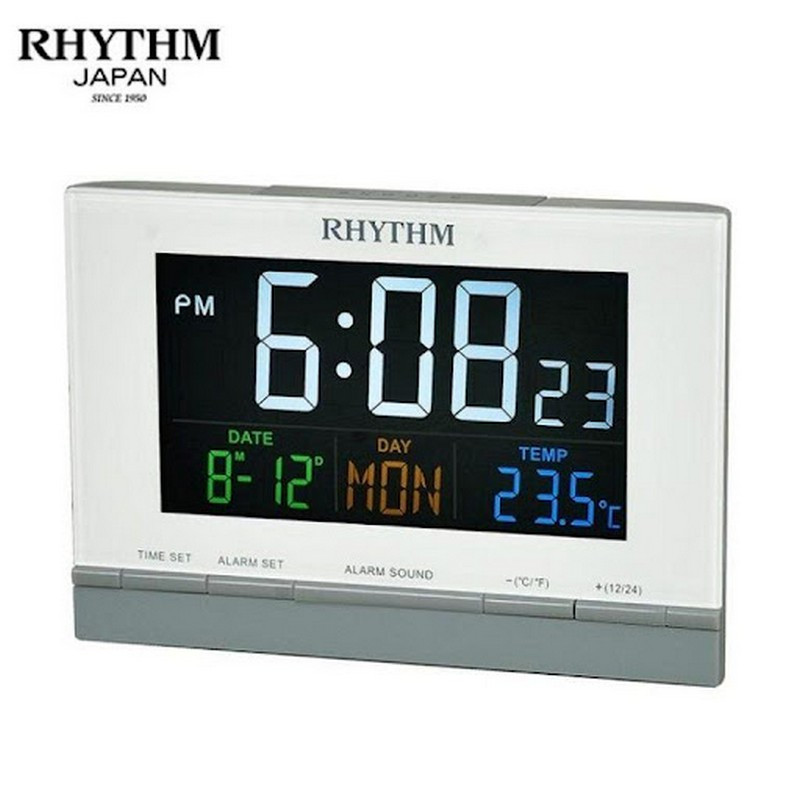 Đồng hồ báo thức để bàn RHYTHM LCT088NR03 với nhiều tính năng thông minh