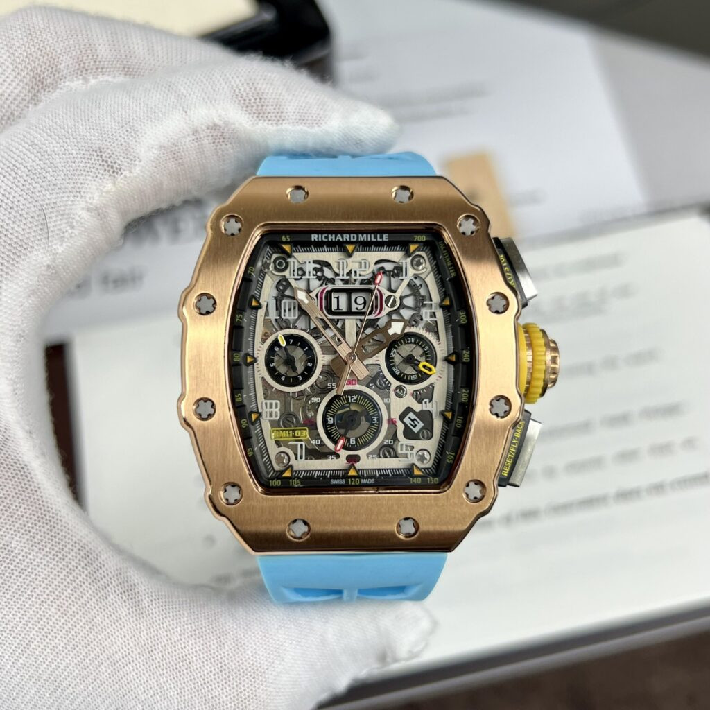 Đồng hồ Richard Mille RM11-03 nam màu Rose Gold Replica 1:1 48mm