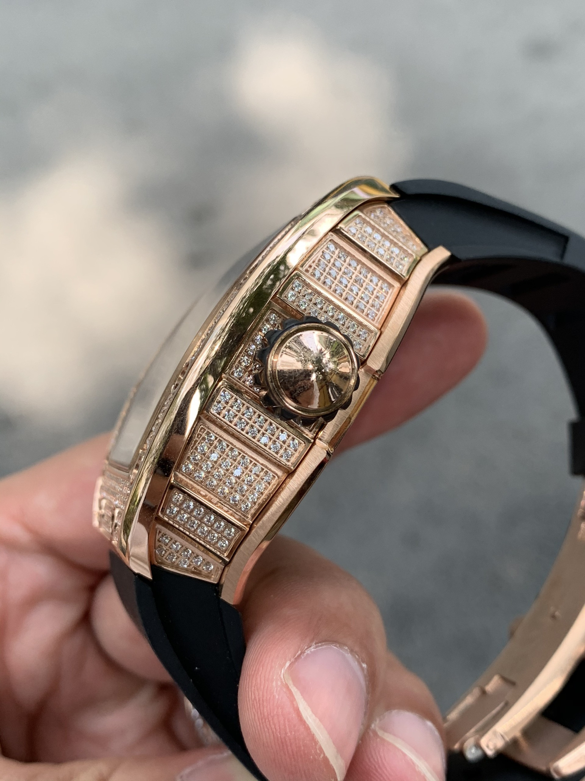 Bộ máy ETA đồng hồ nam đính kim cương nhân tạo Richard Mille