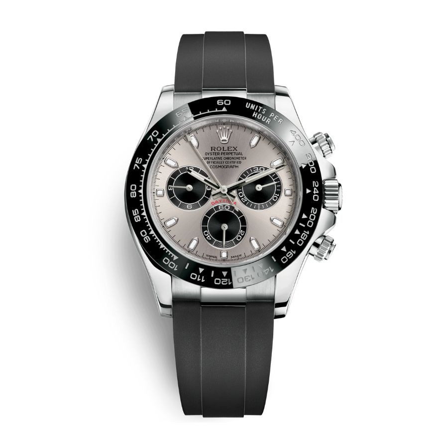 Đồng hồ Rolex Cosmograph Daytona 40mm với mặt số xám và dây đeo Oysterflex