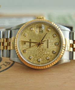 Đồng hồ Rolex Datejust 16233 demi vàng đúc 18k chính hãng, một mẫu được săn đón trong giới mua bán đồng hồ thụy sỹ
