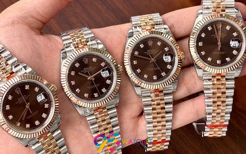 Đồng hồ Rolex Datejust Replica 1:1 Demi Rose Gold với mặt số Chocolate độc đáo