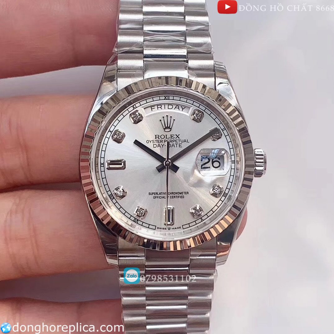Tổng quan mẫu đồng hồ Rolex Day-Date 36 phiên bản replica với thiết kế sang trọng, ảnh hưởng đến giá