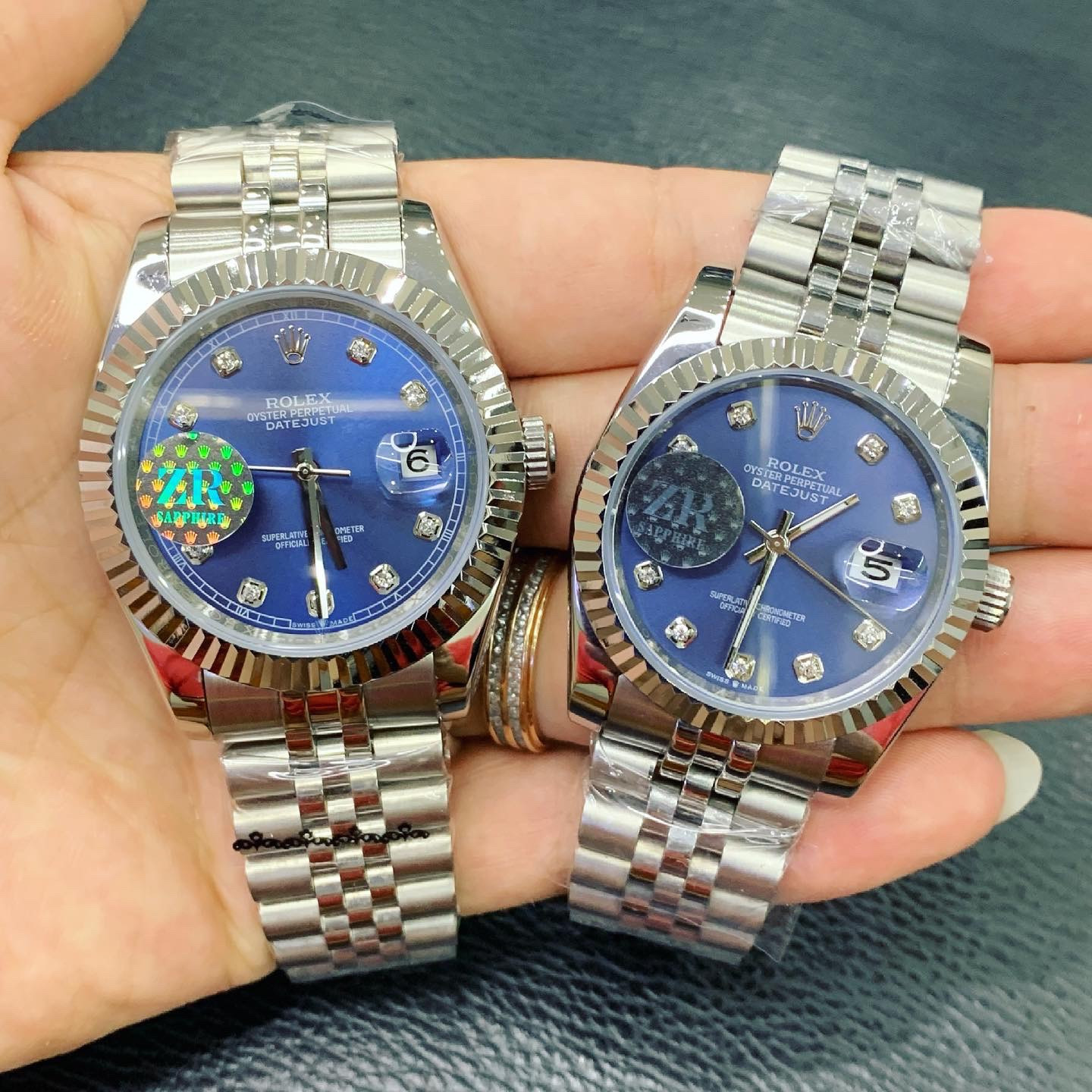 Đồng hồ Rolex nam máy cơ Nhật DateJust Super Fake mặt xanh sang trọng